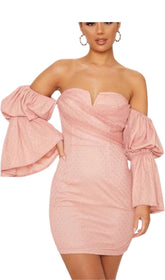 TRÄGERLOSES MINIKLEID IN ROSA